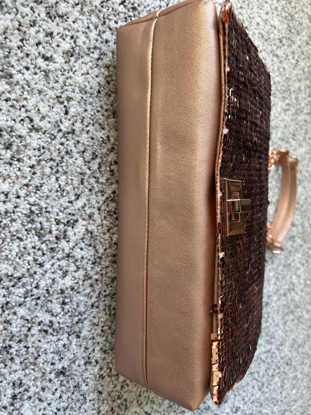 INC International Concepts Rose Gold Sequin Chain Shoulder Bag - Picture 5 of 9